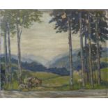Henry Ball, landscape, oil on canvas, 62 x 76cms,
