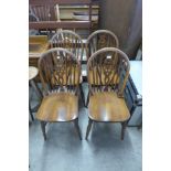 A set of four oak and beech chairs