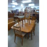 A G-Plan Fresco teak extending dining table and eight chairs