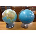 Two Scan-Globe celestial and terrestrial illuminated globes