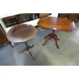 Two mahogany wine tables