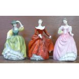 Three Royal Doulton figures, Buttercup, signed, Miss Kay and Fragrance,