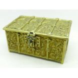 A French 19th Century brass reliquary box,
