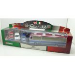 A Corgi 'The Italian Job' three piece mini set and blue and white coach, 36502,