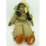 An early 20th Century Norah Wellings Native American chief doll,