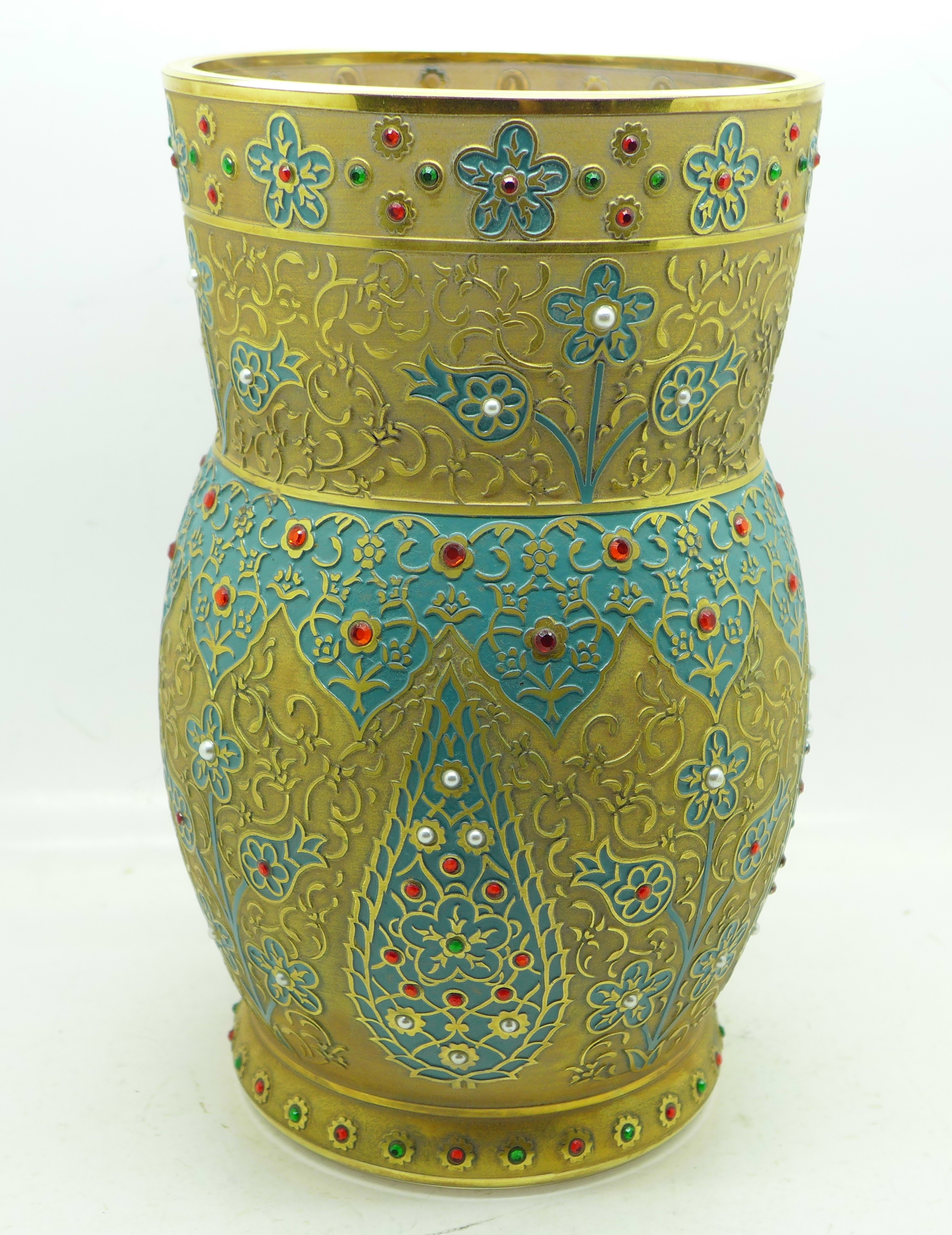 A Dec Orium glass vase with 24k gold gilding, 20.