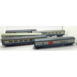Five model railway carriages