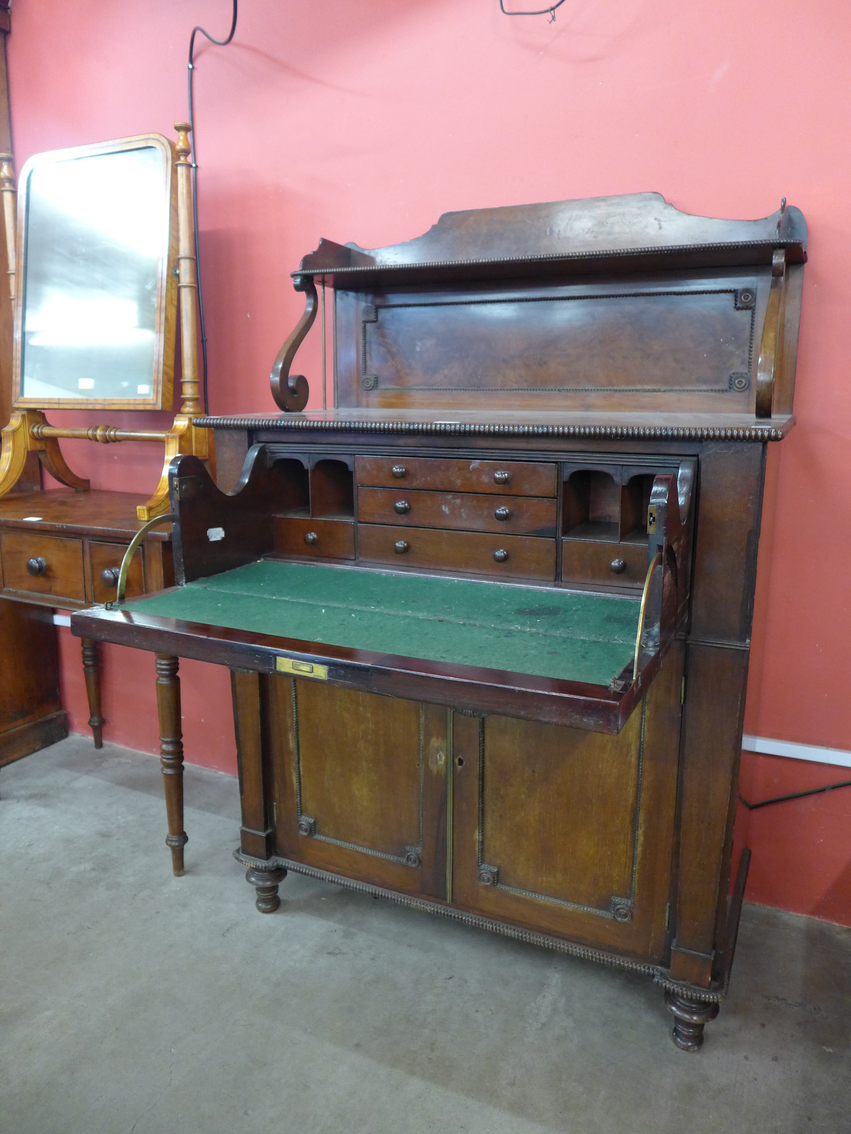 A Regency mahogany secretaire chiffonier