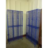 A pair of wirework gym lockers