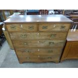 A George III mahogany military campaign chest of drawers