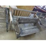 Two wooden garden benches