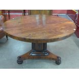 A Regency rosewood circular centre table