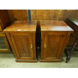 A pair of Victorian mahogany bedside cupboards