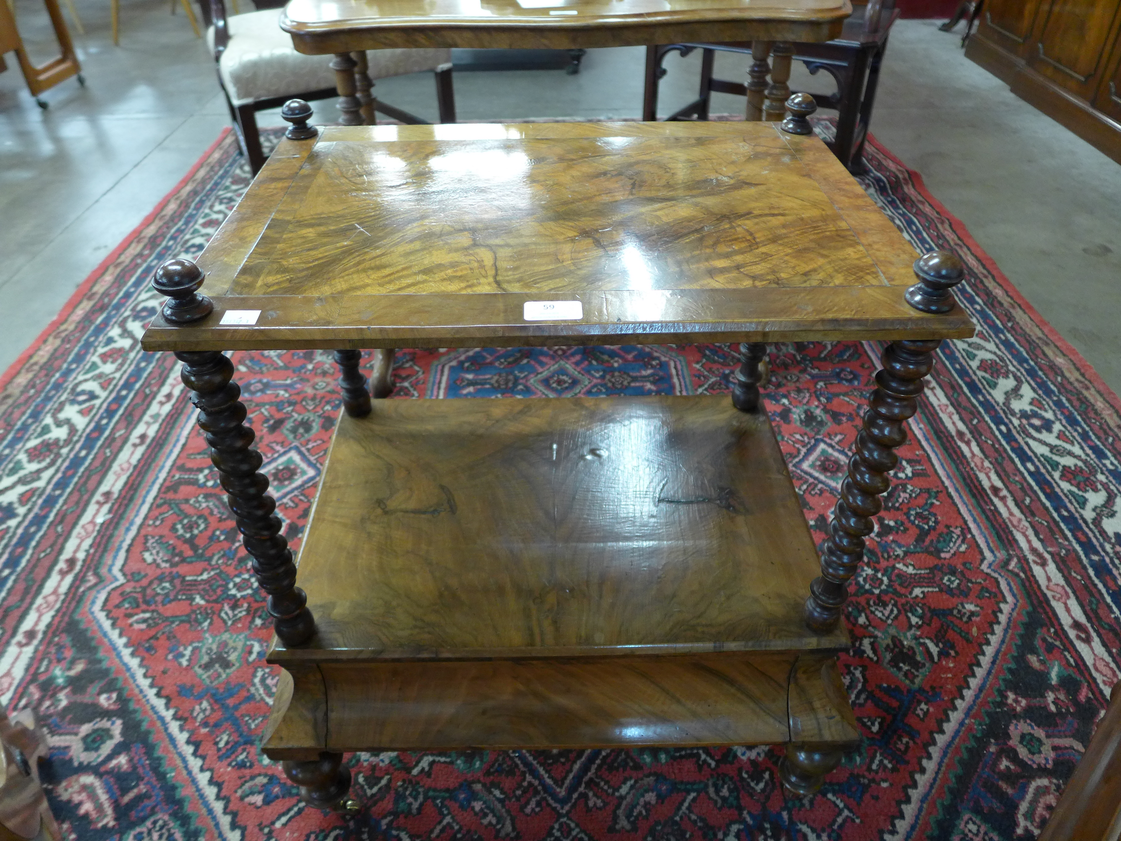 A Victorian walnut Canterbury