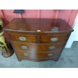 A George III mahogany bow front chest of drawers