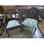 Two 19th Century style mahogany doll's armchairs