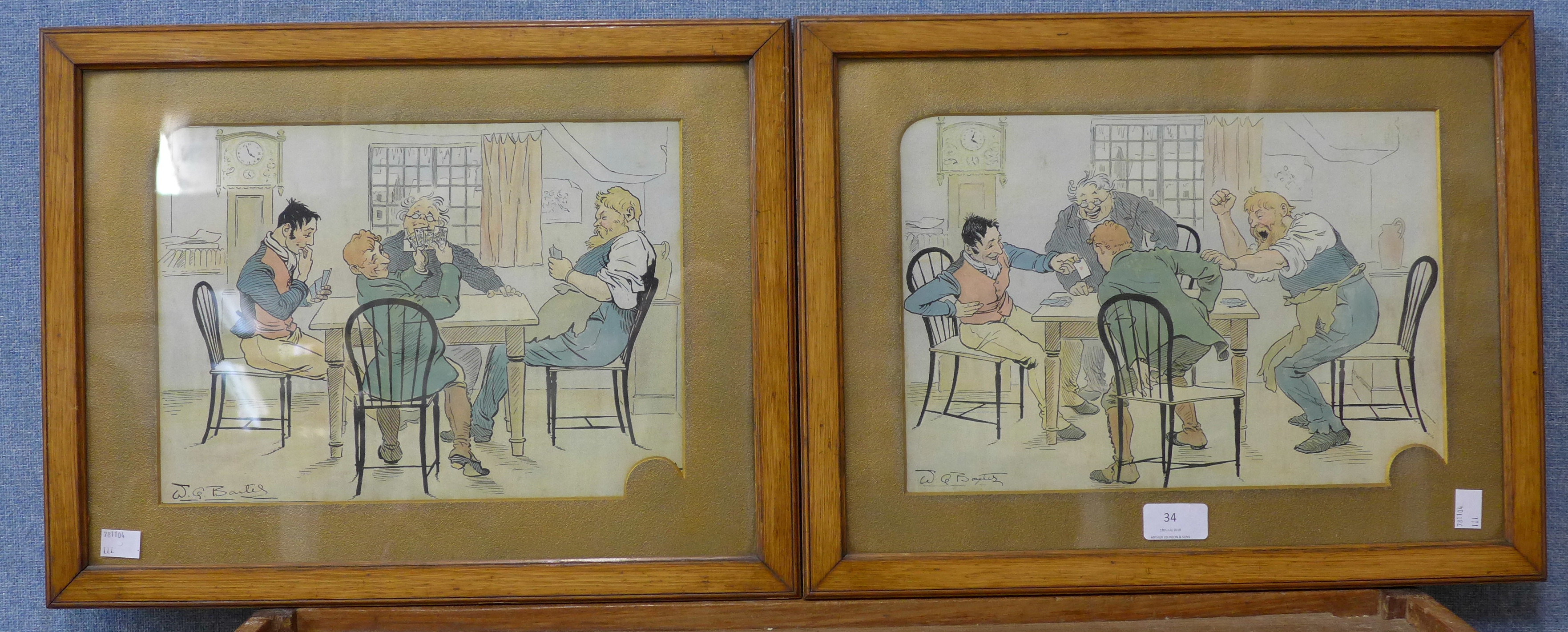 After W.G. Baxter, A Quiet Game at Nap, a pair of colour prints for Pears, 22 x 32cms, framed - Image 2 of 3