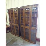 A George V pair of oak six door bookcases