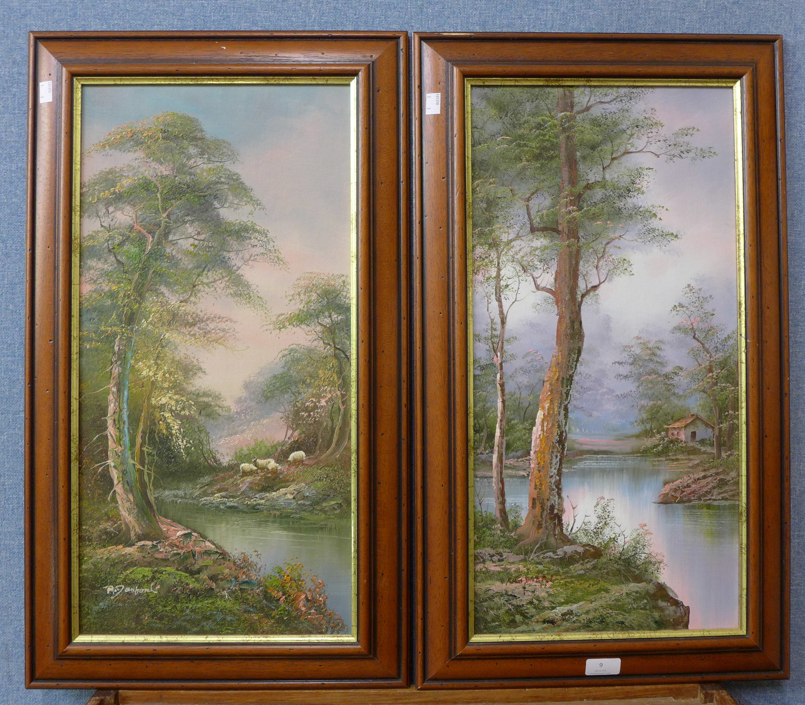 Three landscapes, oil on board, framed, - Image 2 of 2