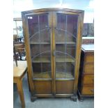 An oak two door bookcase