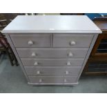 A painted pine chest of drawers