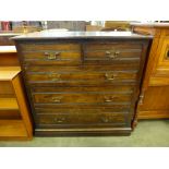 A Victorian oak chest of drawers