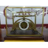 A gilt metal Congreve type double sided rolling ball clock,