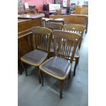 A set of four Victorian oak chairs