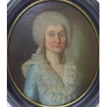 Danish School (18th Century), half length portrait of a lady, oil on canvas, framed,