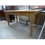 A pine farmhouse kitchen table