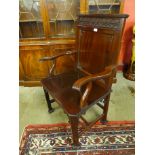 A Chippendale Revival mahogany armchair