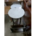 A marble topped jardiniere stand,
