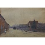 Tom Trythall Rowe (1858 - 1937), A Village Street, Berkshire, watercolour, 22 x 33cms,