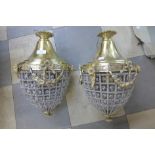 A pair of French style ceiling lights