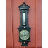 A Victorian ebonised barometer, Josh Somalvico & Co, Hatton Garden,