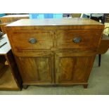 A George III mahogany secretaire cupboard