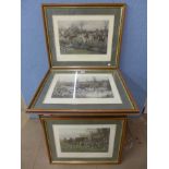 A set of three George Wright hunting scene prints,