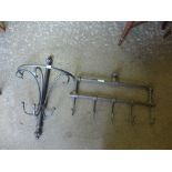 Two metal coat racks