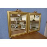 A pair of gilt framed mirrors