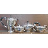 A four piece Art Deco tea service