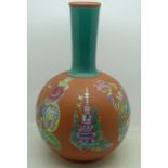 A terracotta vase with Chinese transfer decoration, 25.