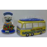 The Beatles Magical Mystery Tour Musical Globe and a similar Collector's Edition Tour Bus cookie