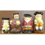 Four Royal Doulton Toby jugs