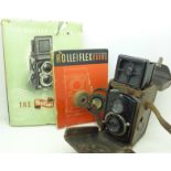 A Rolleiflex camera,