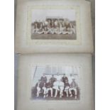 Three early 20th Century cricket team photographs, two with John Gunn signatures to verso,