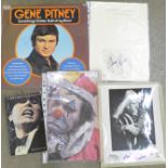 Pop music collectables including Gene Pitney signed album, Edgar Winter signed picture,