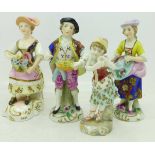 Four porcelain figures including a Royal Crown Derby Flower Seller