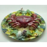 A majolica crab dish,