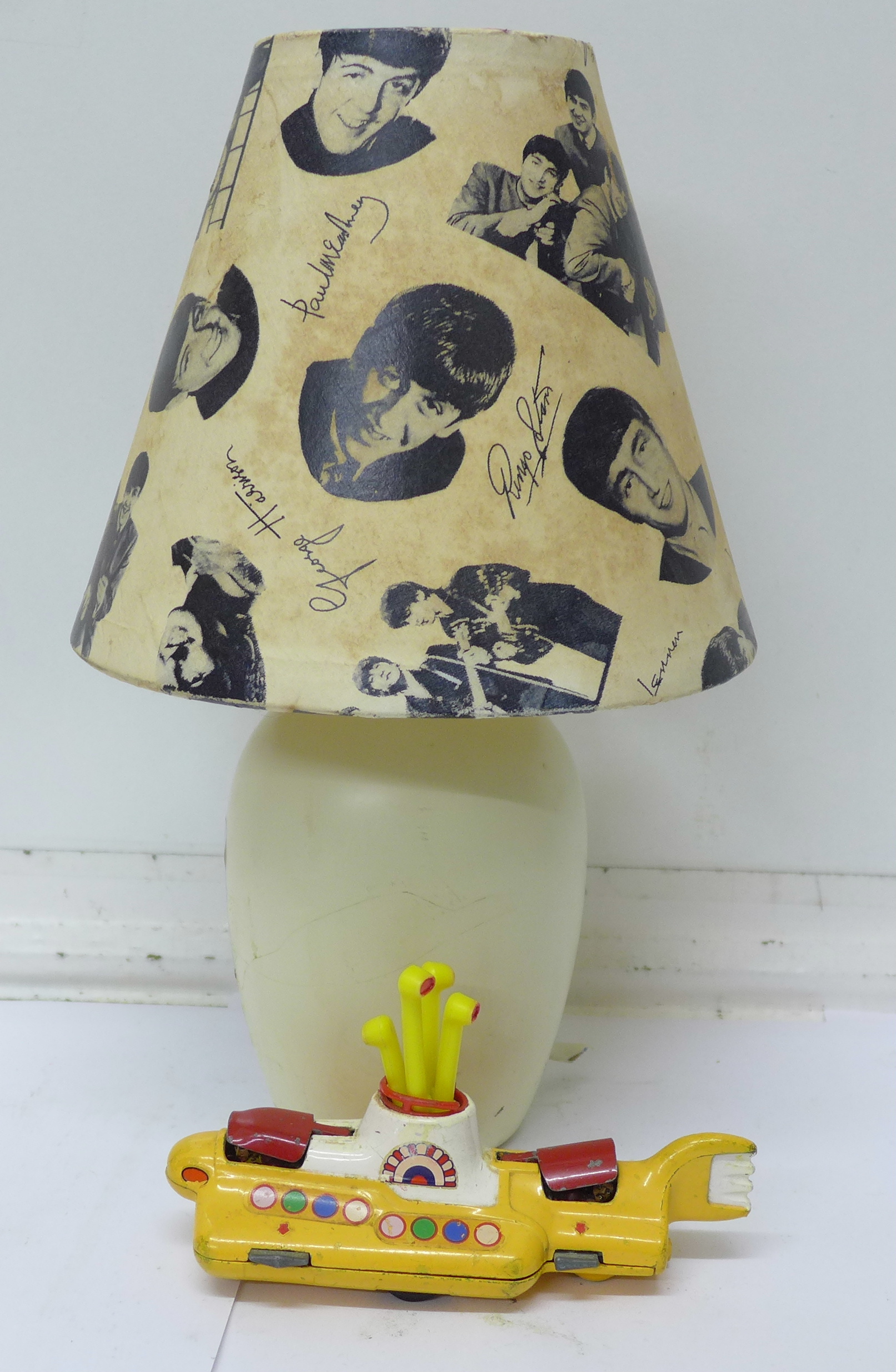 A Beatles table lamp and a Corgi Toys Yellow Submarine