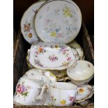 A collection of Royal Crown Derby china including Derby Posies and two Royal Doulton Elegy plates